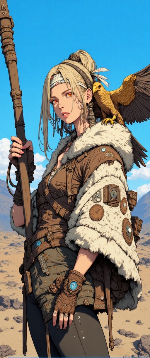 This digital illustration features a young woman with a fierce,  determined expression,  set against the vibrant Colorado...