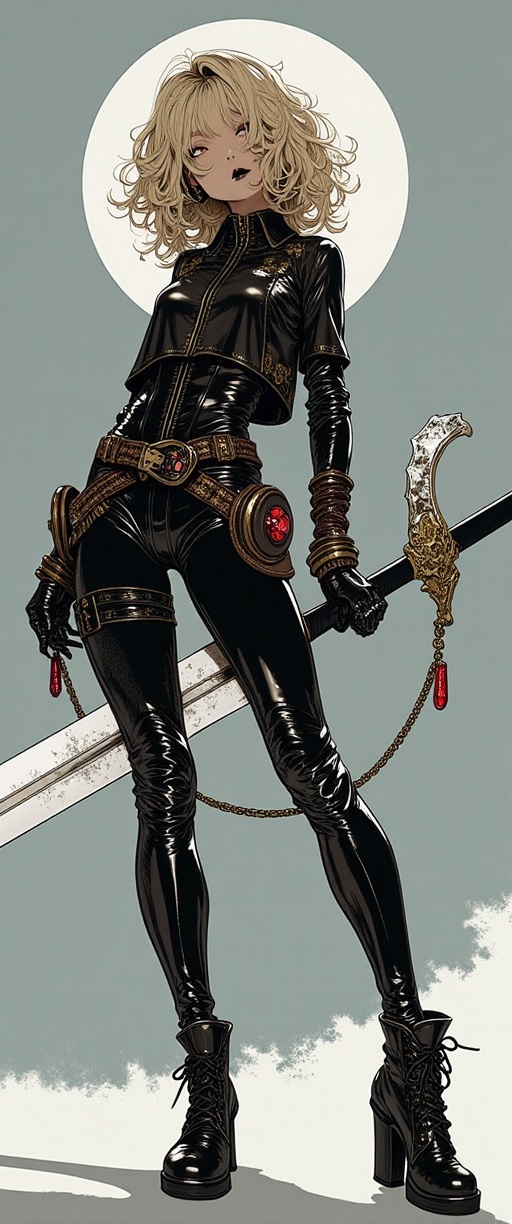 Full body view,  long boots heels,  Magik chacter resemble Marvel on Tensor.Art