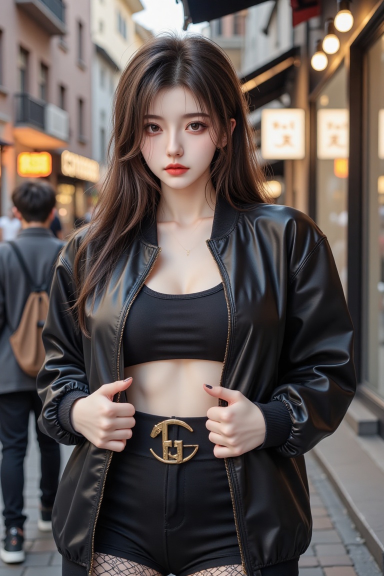 A photorealistic image of a woman,  street wear,  qqmix on Tensor.Art