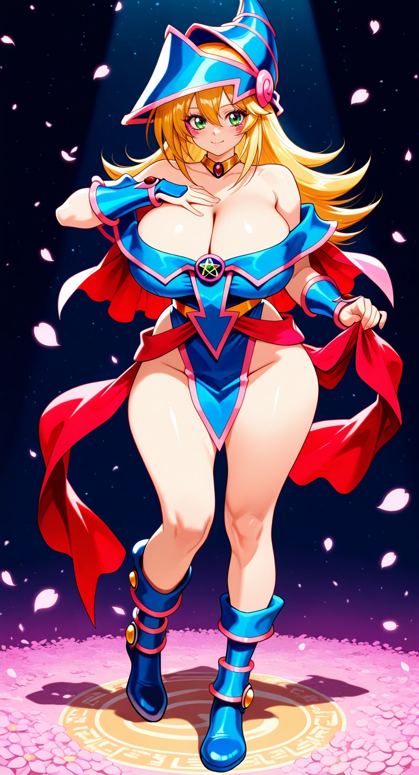 Dark Magician Girl \(Yu-Gi-Oh!\) doing \(cosplay\) of Mai Shiranui (King of Fighters),  styled as a sensual and vivid cosp...