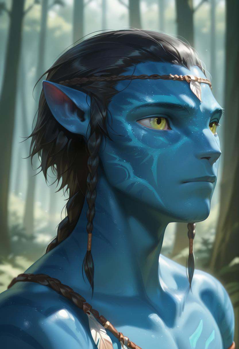 na'vi,  solo,  black hair on Tensor.Art