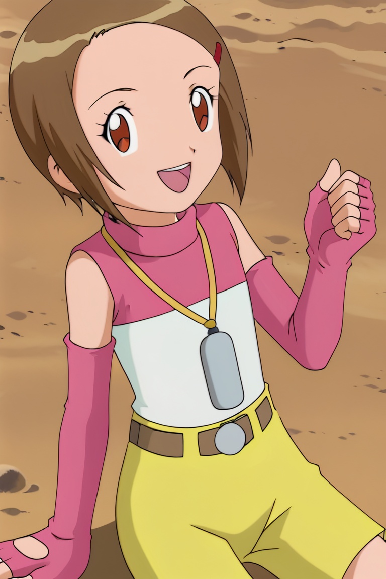 hikari yagami,  brown hair,  brown eyes on Tensor.Art