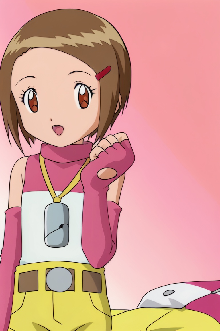 hikari yagami,  brown hair,  brown eyes on Tensor.Art