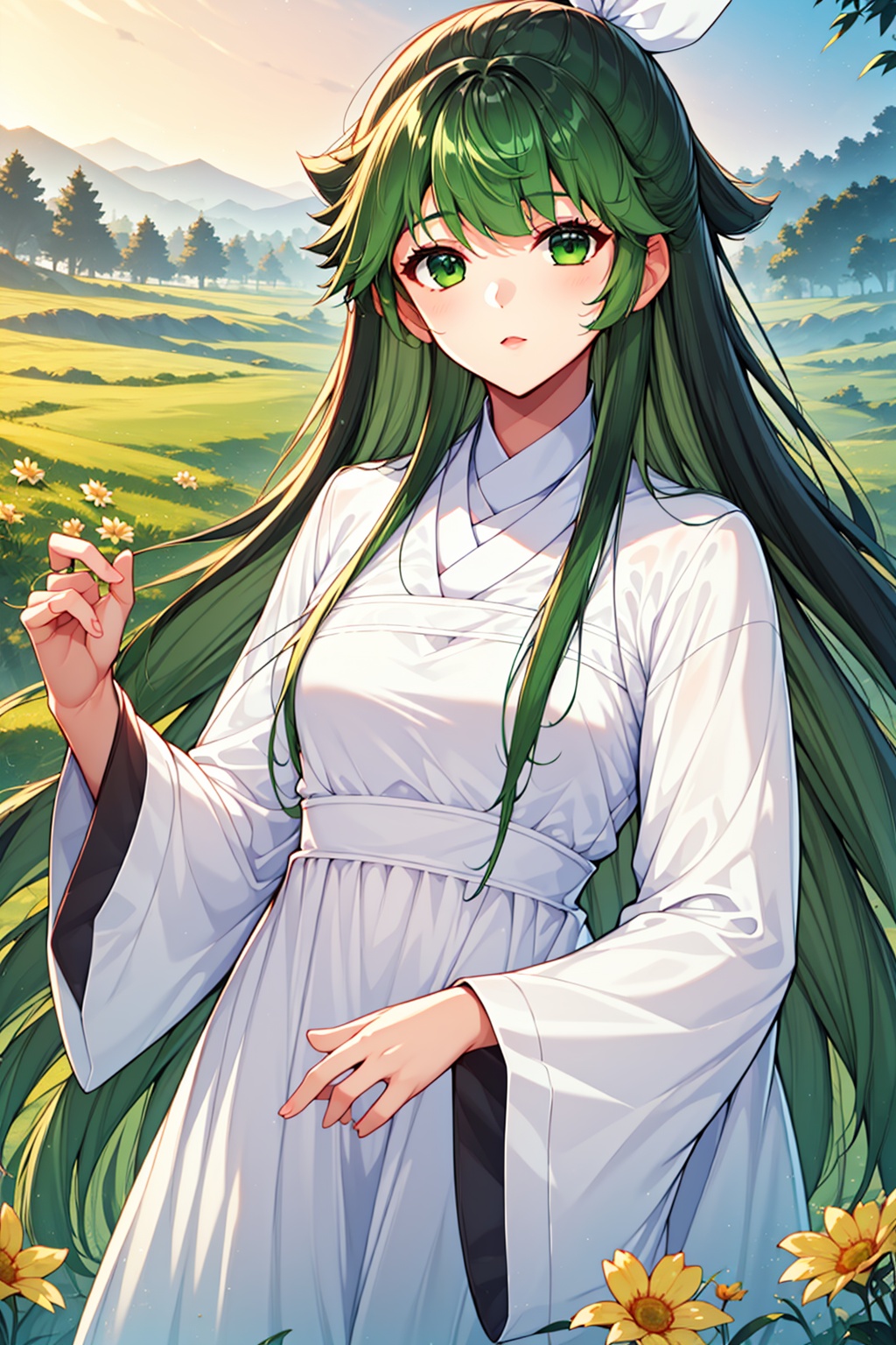 1girl,  solo,  green eyes on Tensor.Art
