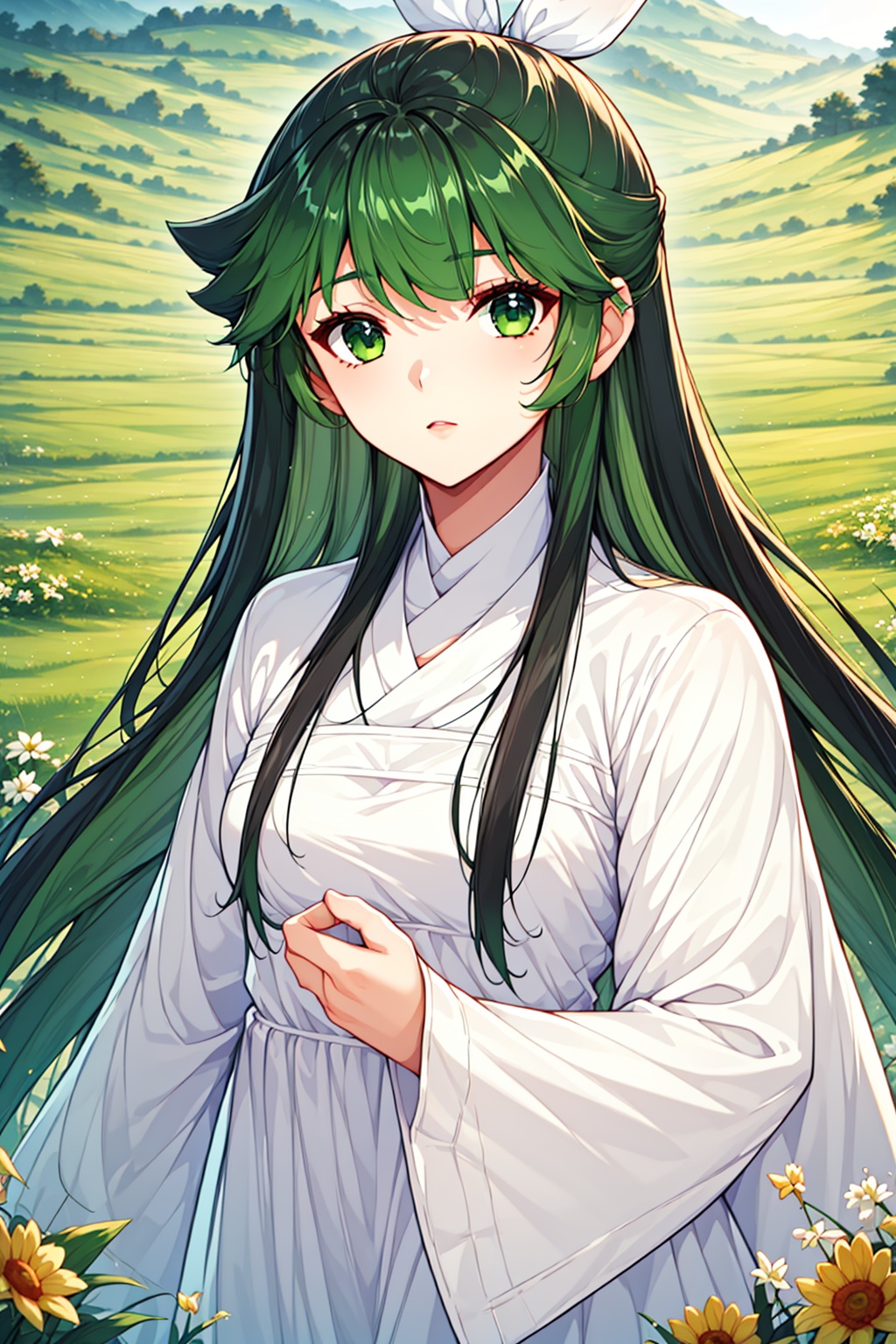 1girl,  solo,  green eyes on Tensor.Art