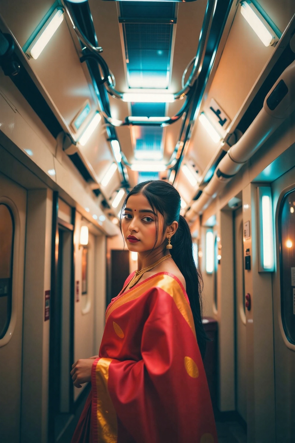 beautiful indian lady in saree,  Cinematic,  Studio quality on Tensor.Art