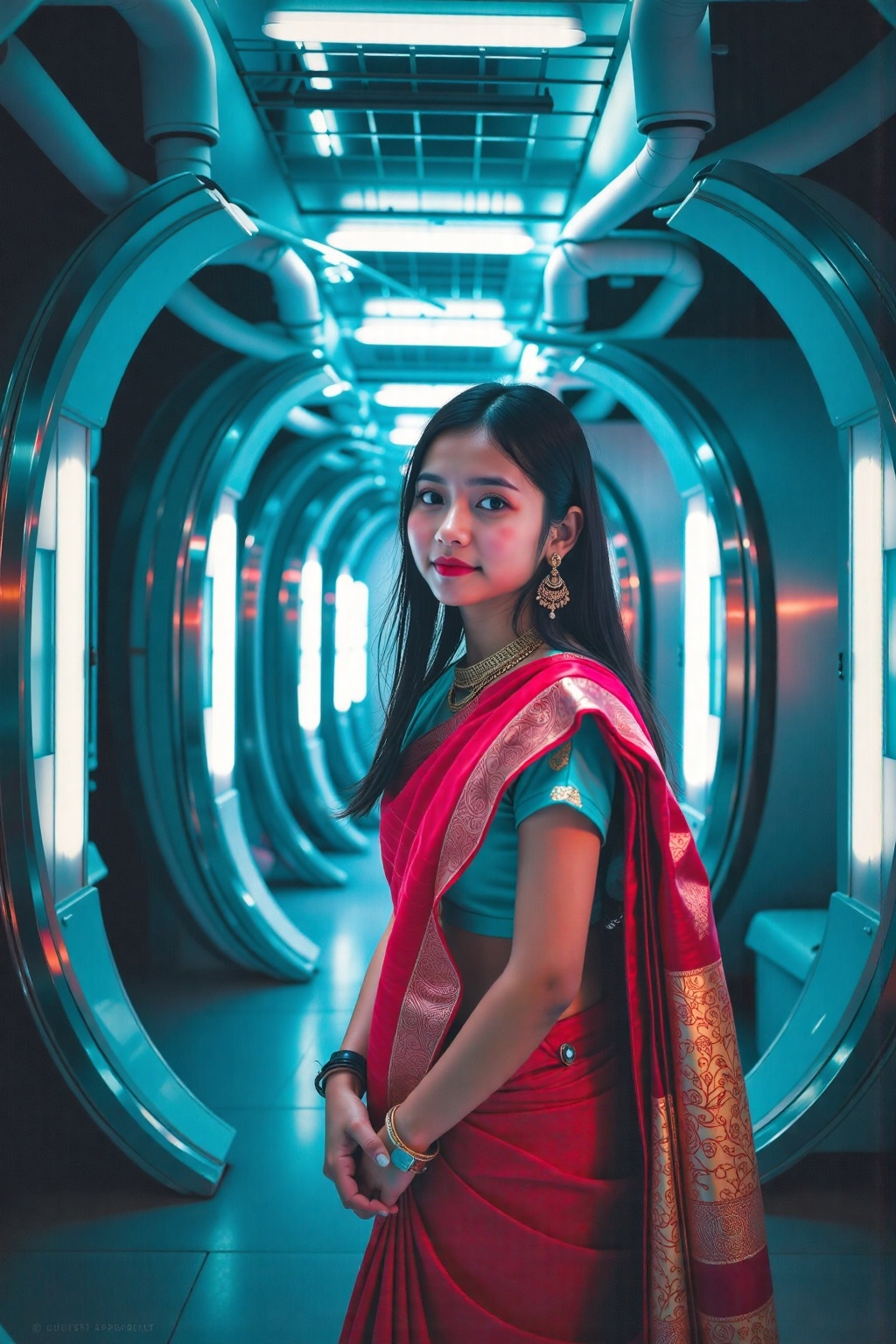 beautiful indian lady in saree,  Cinematic,  Studio quality on Tensor.Art