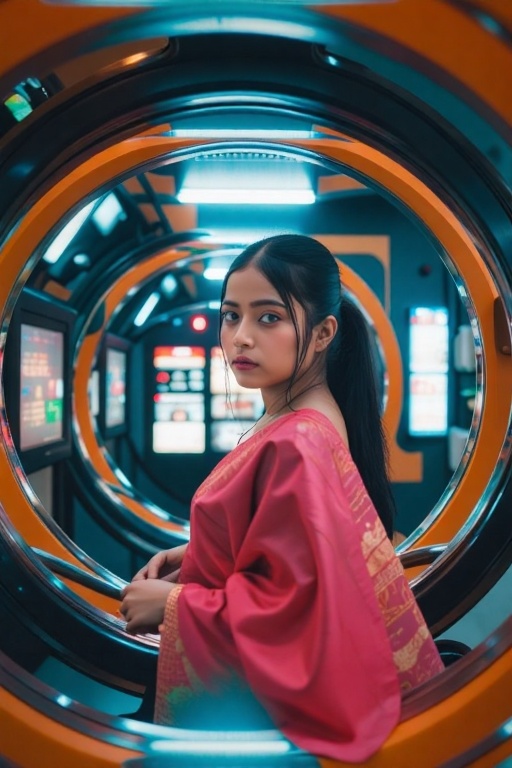 beautiful indian lady in saree,  Cinematic,  Studio quality on Tensor.Art