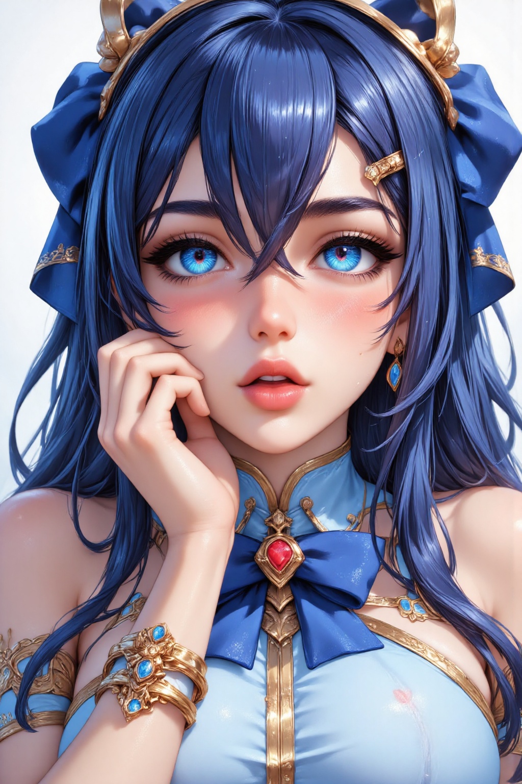 blue bow,  1girl,  dress on Tensor.Art