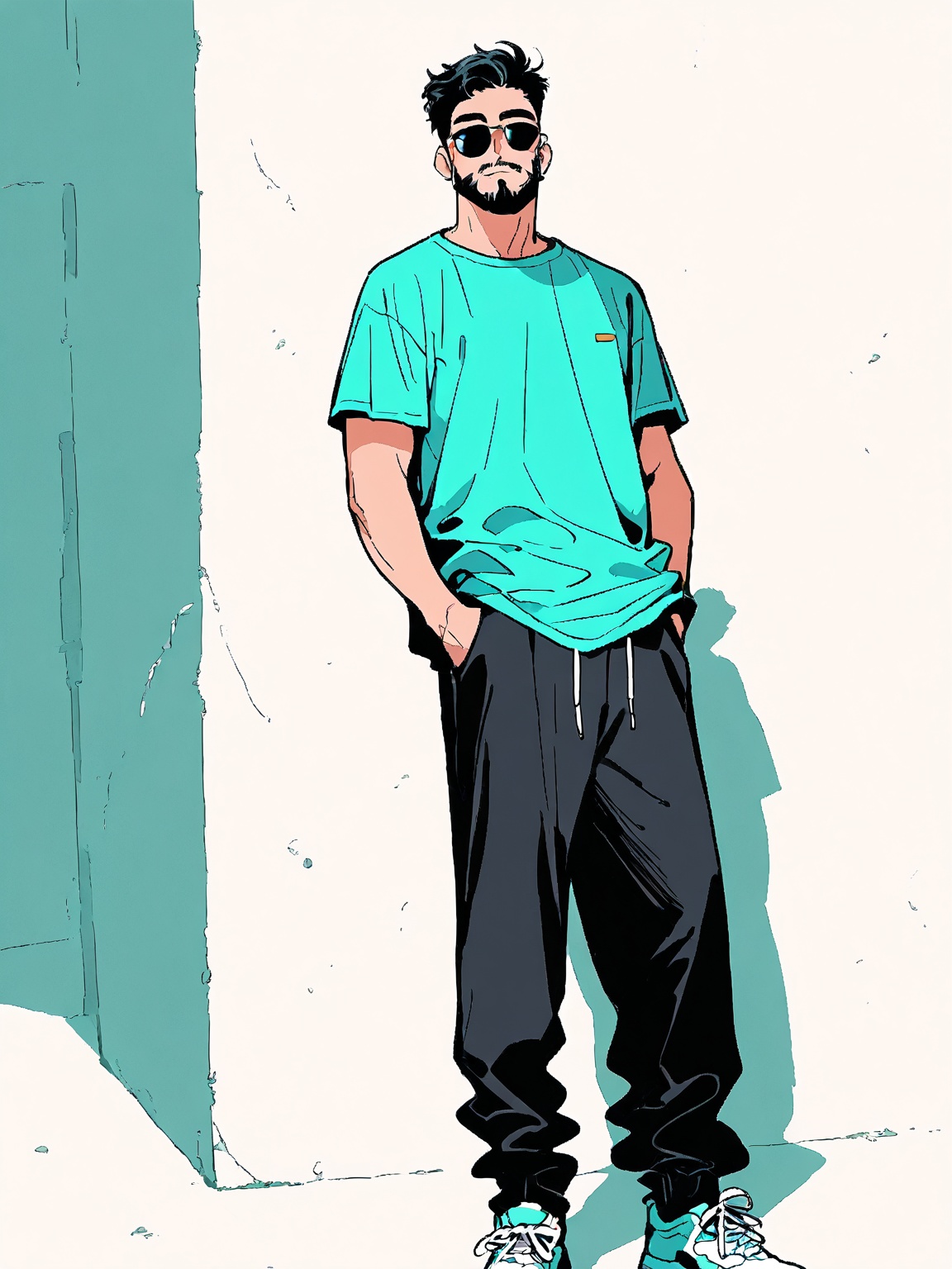 solo,  shirt,  black hair on Tensor.Art