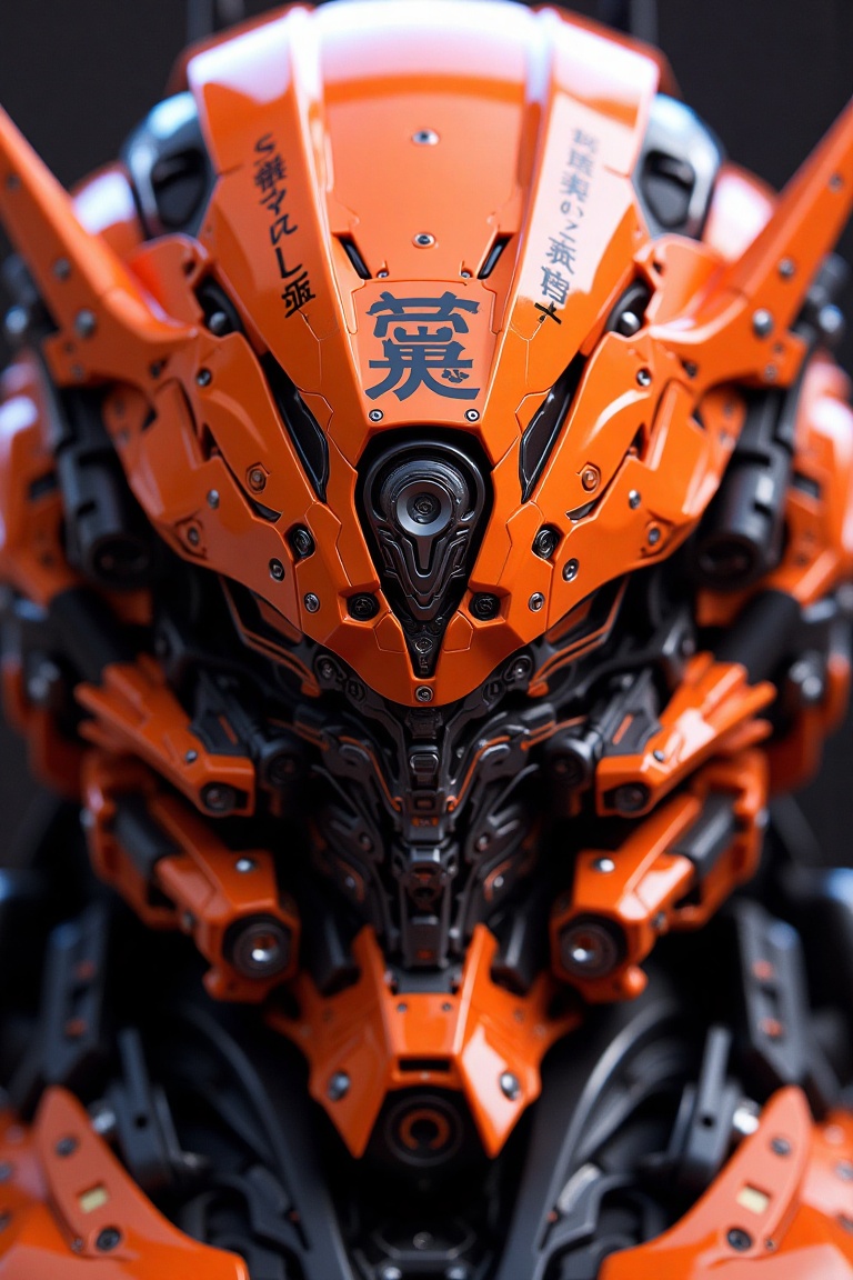 A close-up of a robot head with polycarbonate bodywork and intricate mechanical details,  featuring high-tech tactical sty...