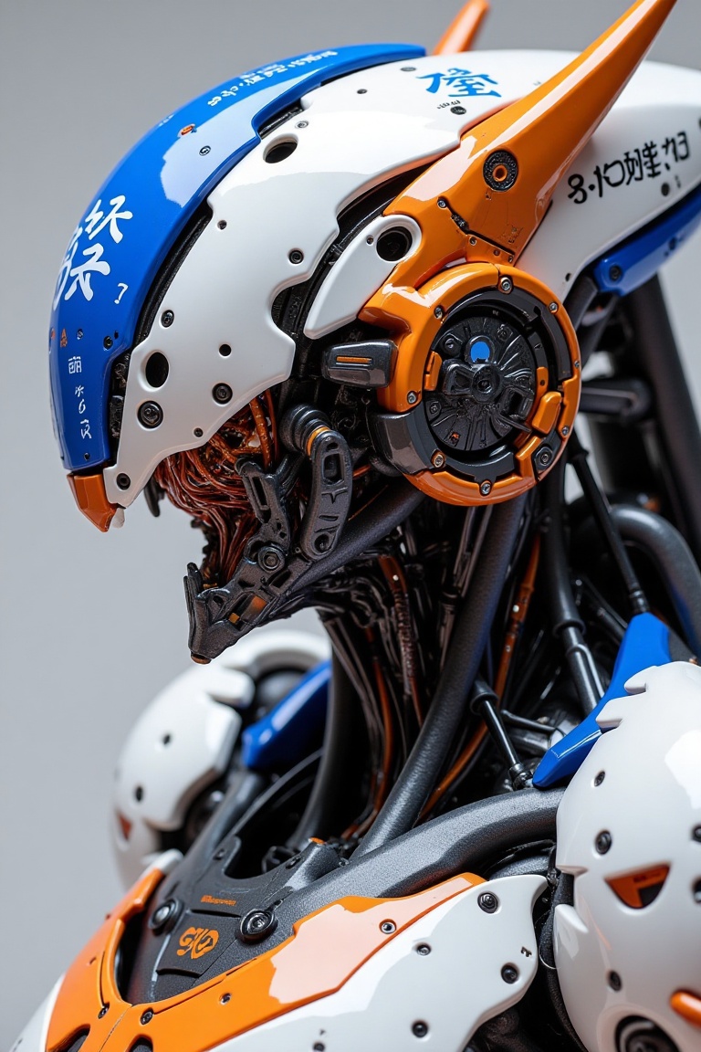 A close-up left side view of a high-tech tactical robot with polycarbonate bodywork and intricate mechanical details. Cera...