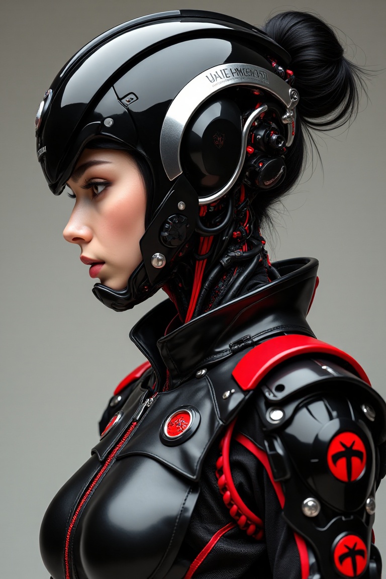 "In a realm where technology and humanity seamlessly converge,  a figure emerges—a synthesis of organic beauty and futuris...