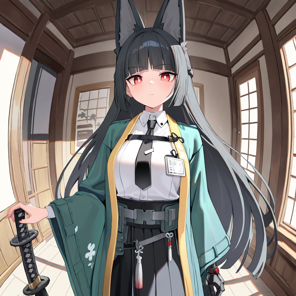 Hoshimi miyabi (zzz),  black hair,  very long hair on Tensor.Art