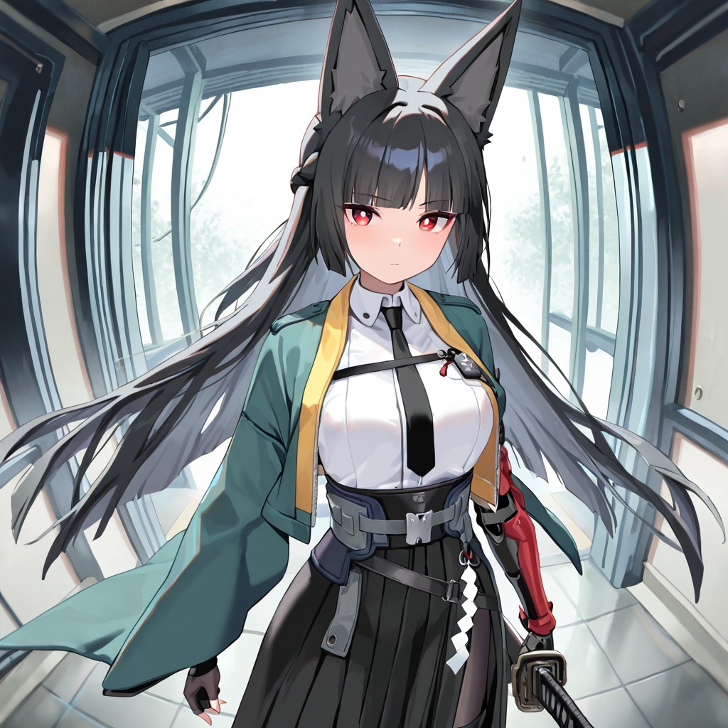 Hoshimi miyabi (zzz),  black hair,  very long hair on Tensor.Art