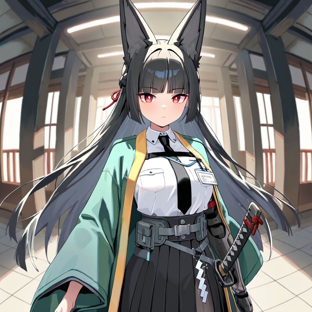 Hoshimi miyabi (zzz),  black hair,  very long hair on Tensor.Art