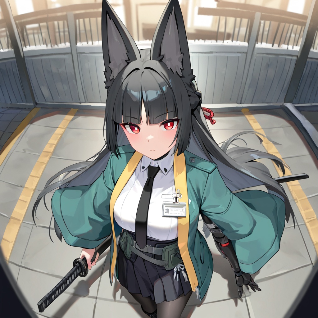 Hoshimi miyabi (zzz),  black hair,  very long hair on Tensor.Art
