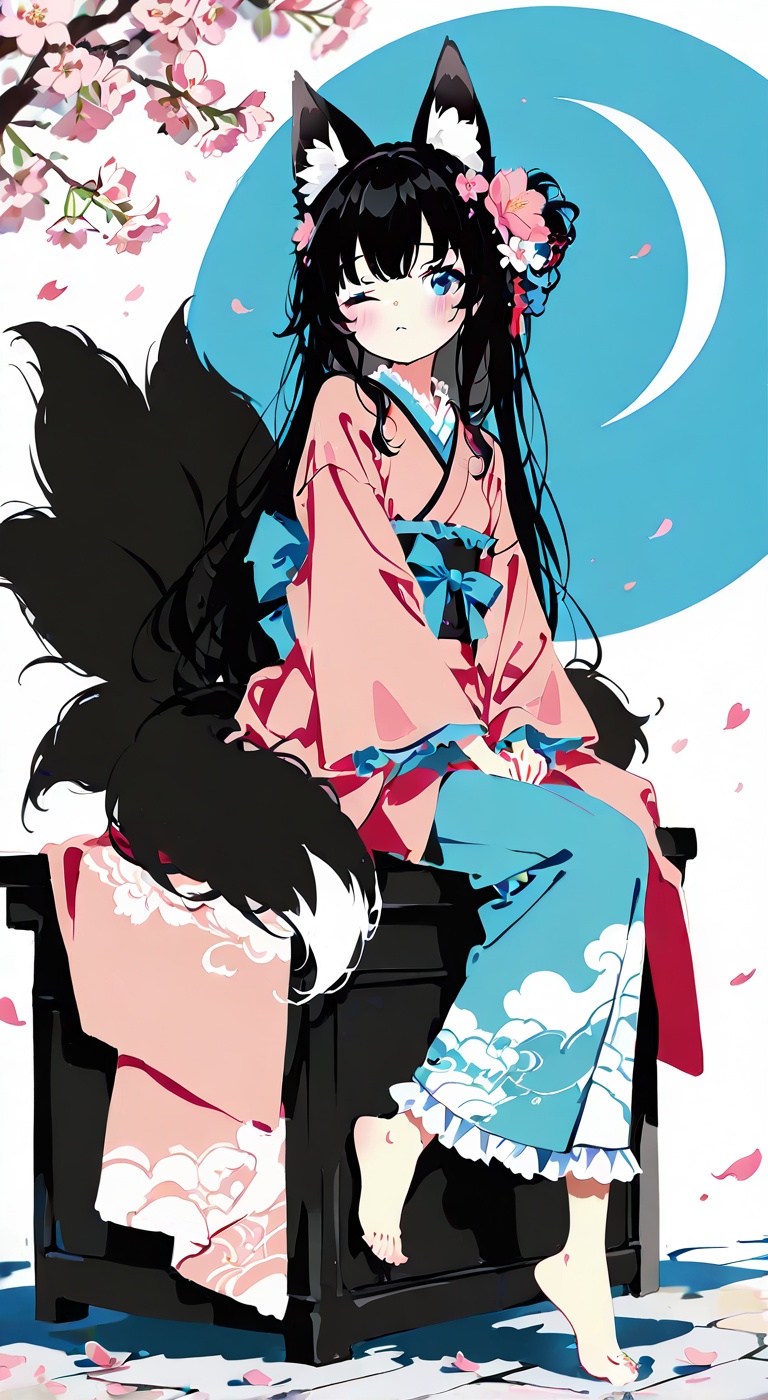 1 girl,  animal ears,  tail on Tensor.Art