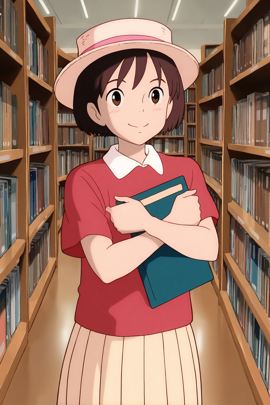 Smile ,  At library ,  ( masterpiece on Tensor.Art