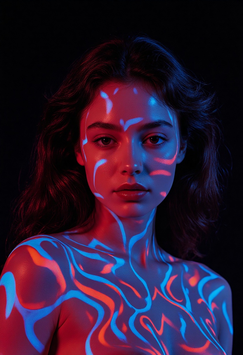 In the style of Richard Avedon + James Turrell + Donato Giancola,  where Avedon's focus on intimate and emotionally resona...