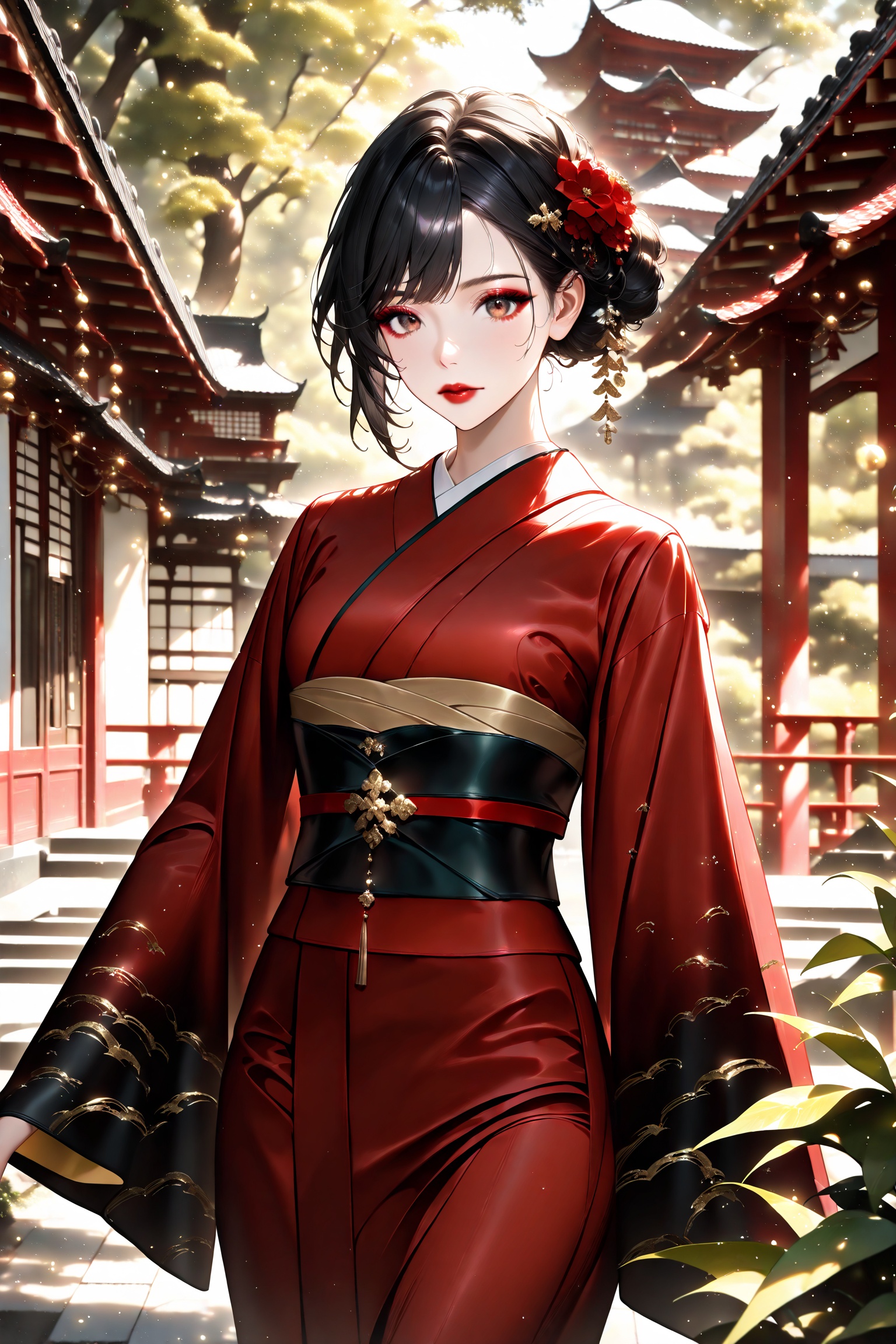 1girl,  solo,  black hair on Tensor.Art