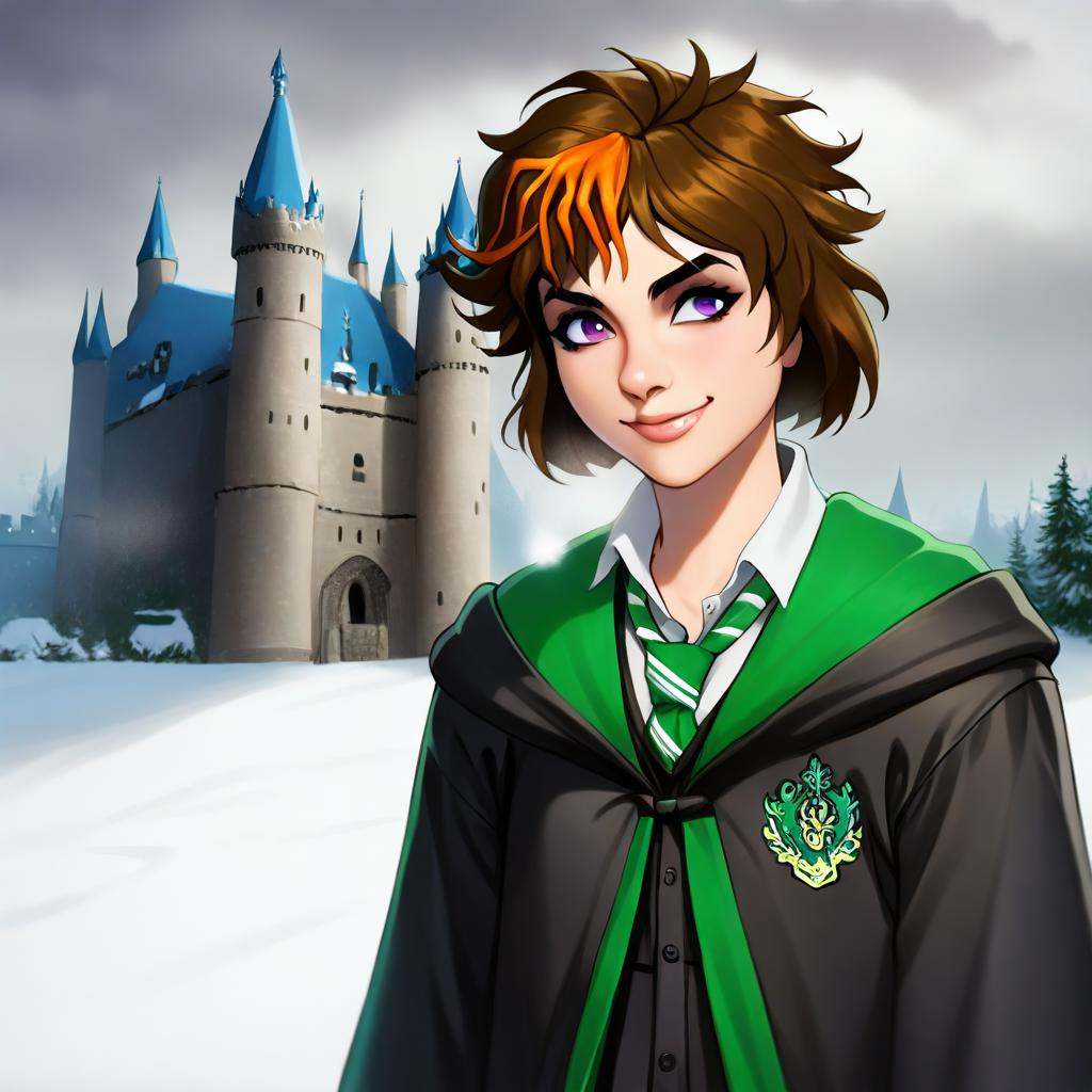 merula_snyde,  hogwarts school uniform,  solo on Tensor.Art
