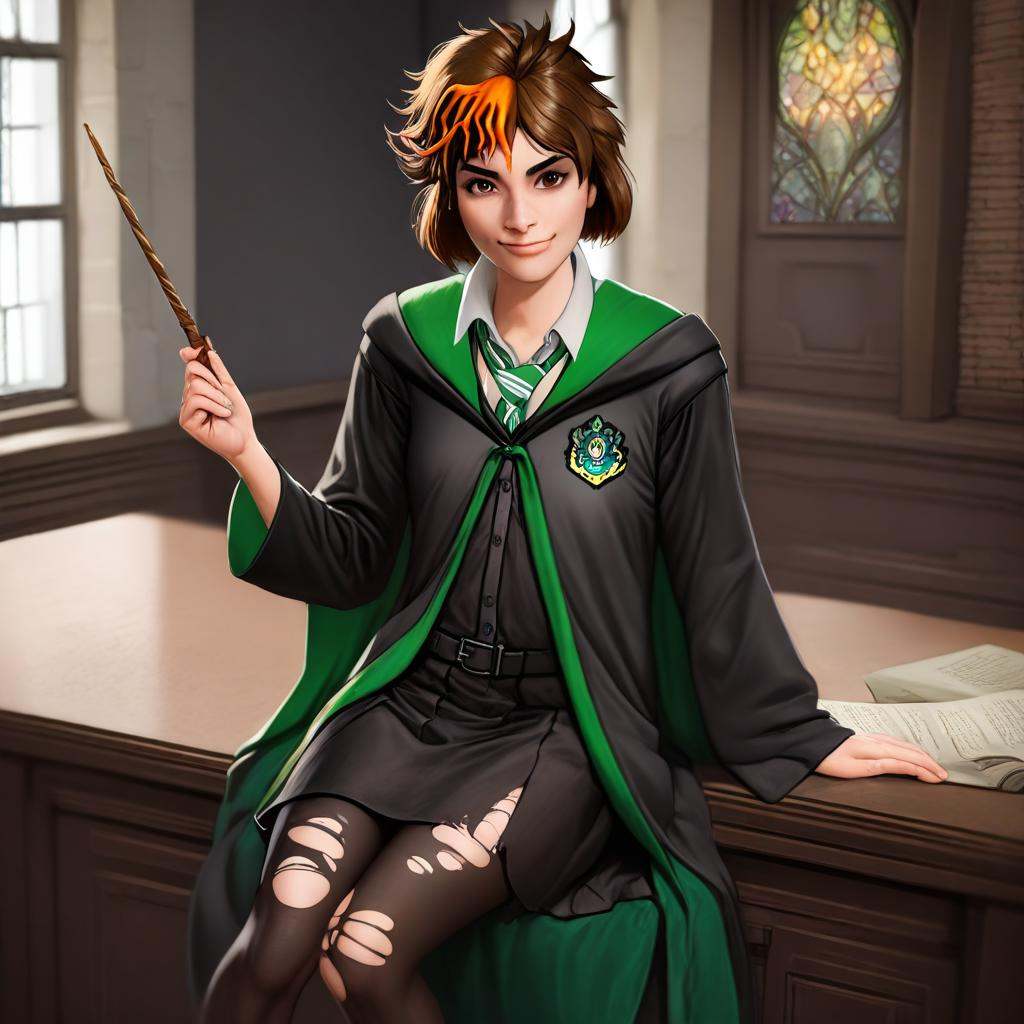 merula_snyde,  1girl,  hogwarts school uniform on Tensor.Art