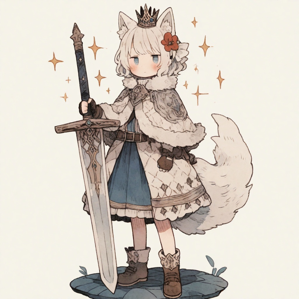 kawaii knight,  1girl,  sword on Tensor.Art
