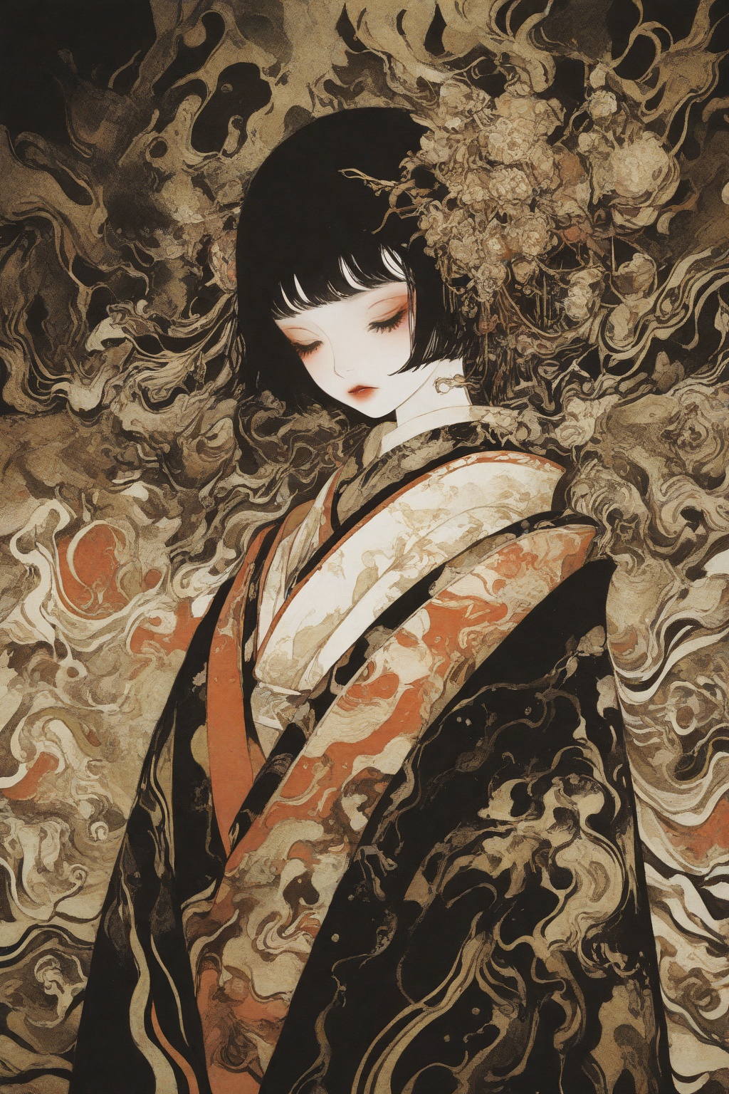 1girl,  solo,  kimono on Tensor.Art