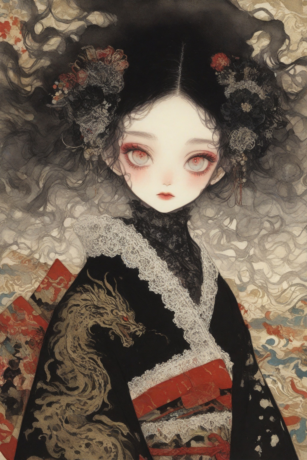 1girl,  solo,  kimono on Tensor.Art