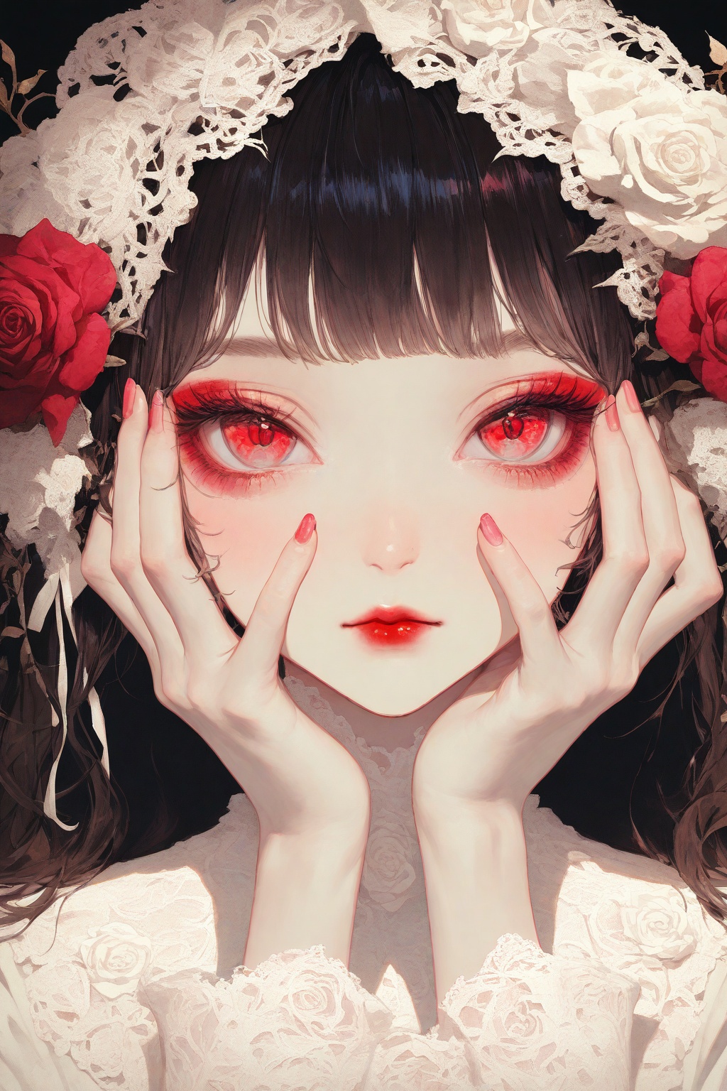 1girl,  solo,  flower on Tensor.Art