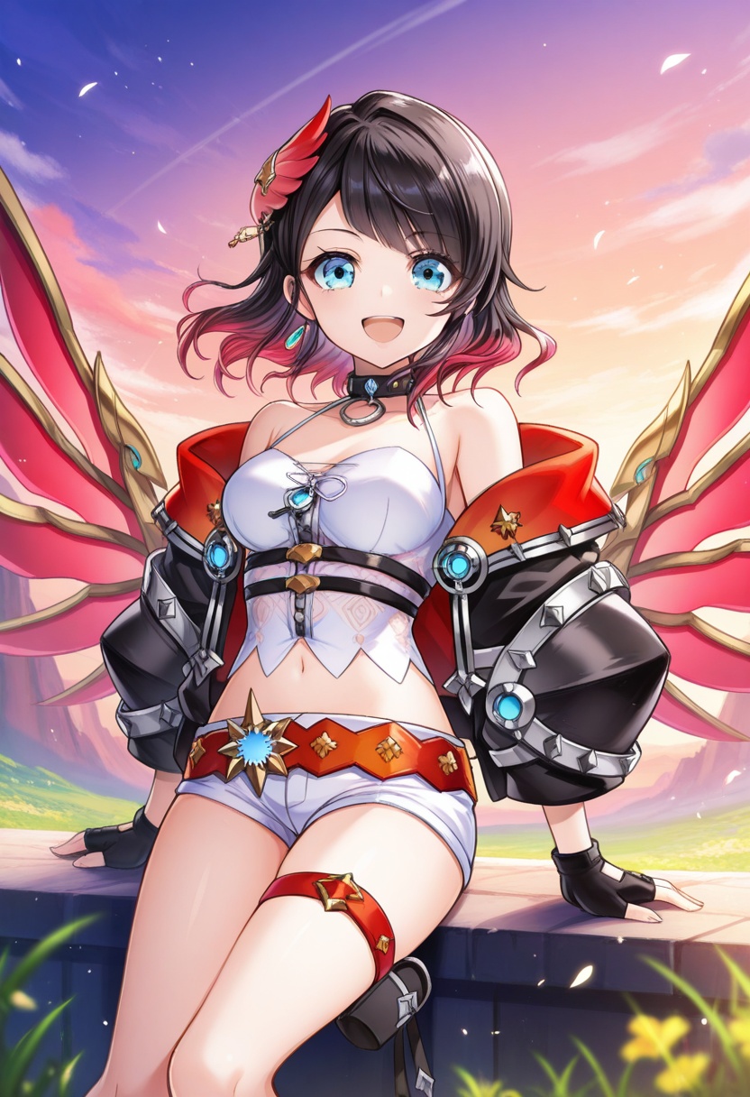 1girl,  kuroka,  short hair on Tensor.Art