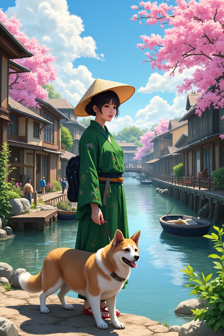 A portrait of a Japanese fisher woman,  pretty,  beautiful on Tensor.Art