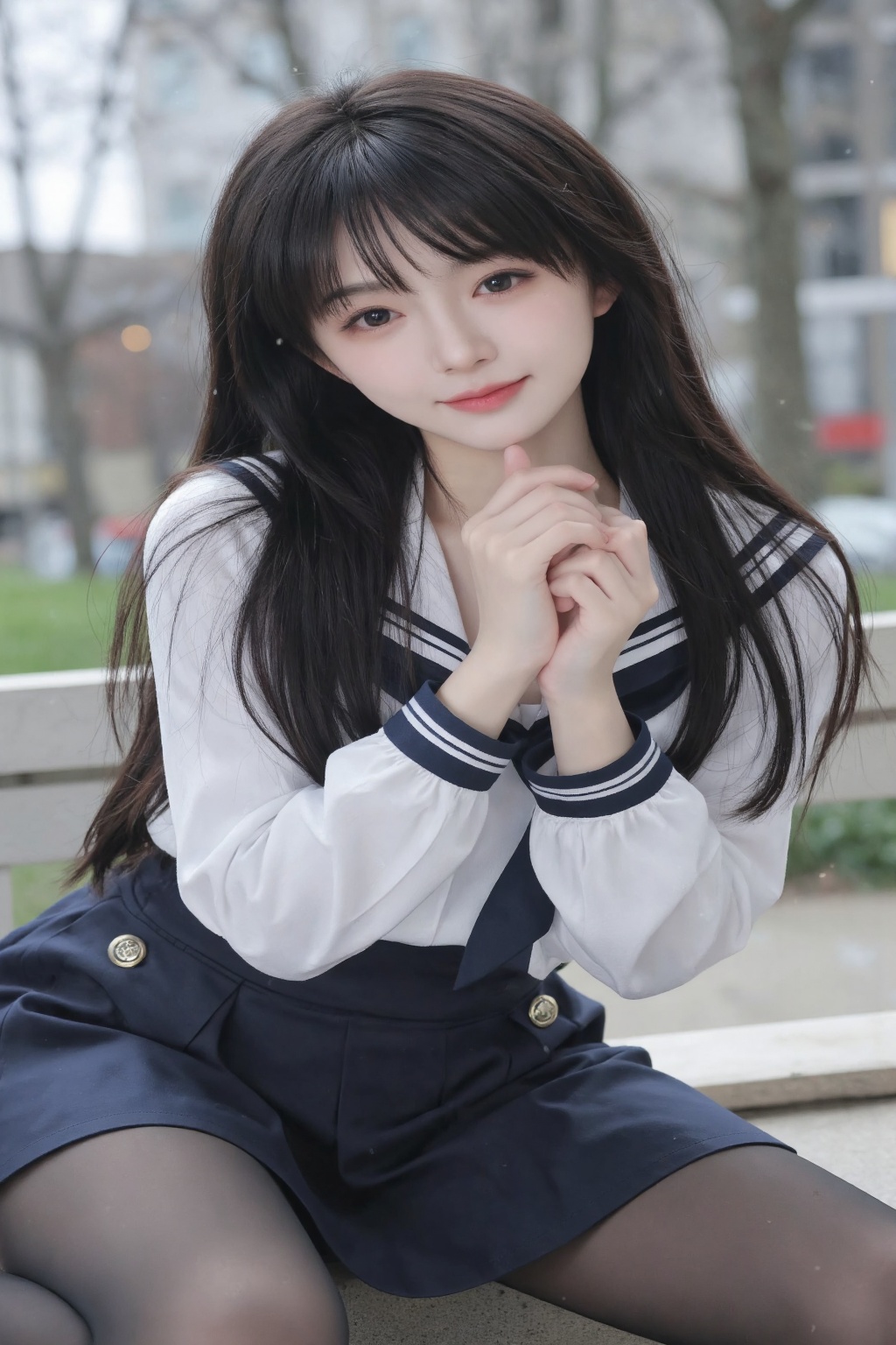 1girl,  solo,  school_uniform on Tensor.Art