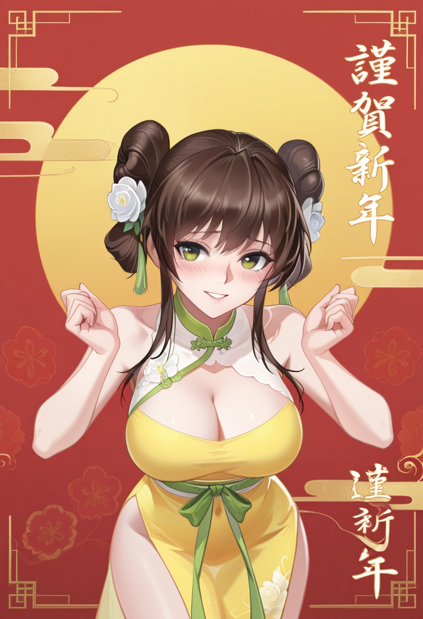 huang ying,  brown long hair,  hair on Tensor.Art