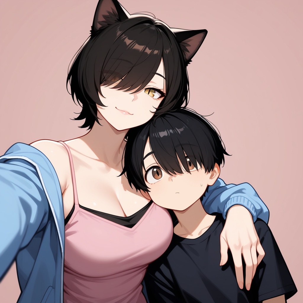 selfie,  couple,  close cheeks on Tensor.Art