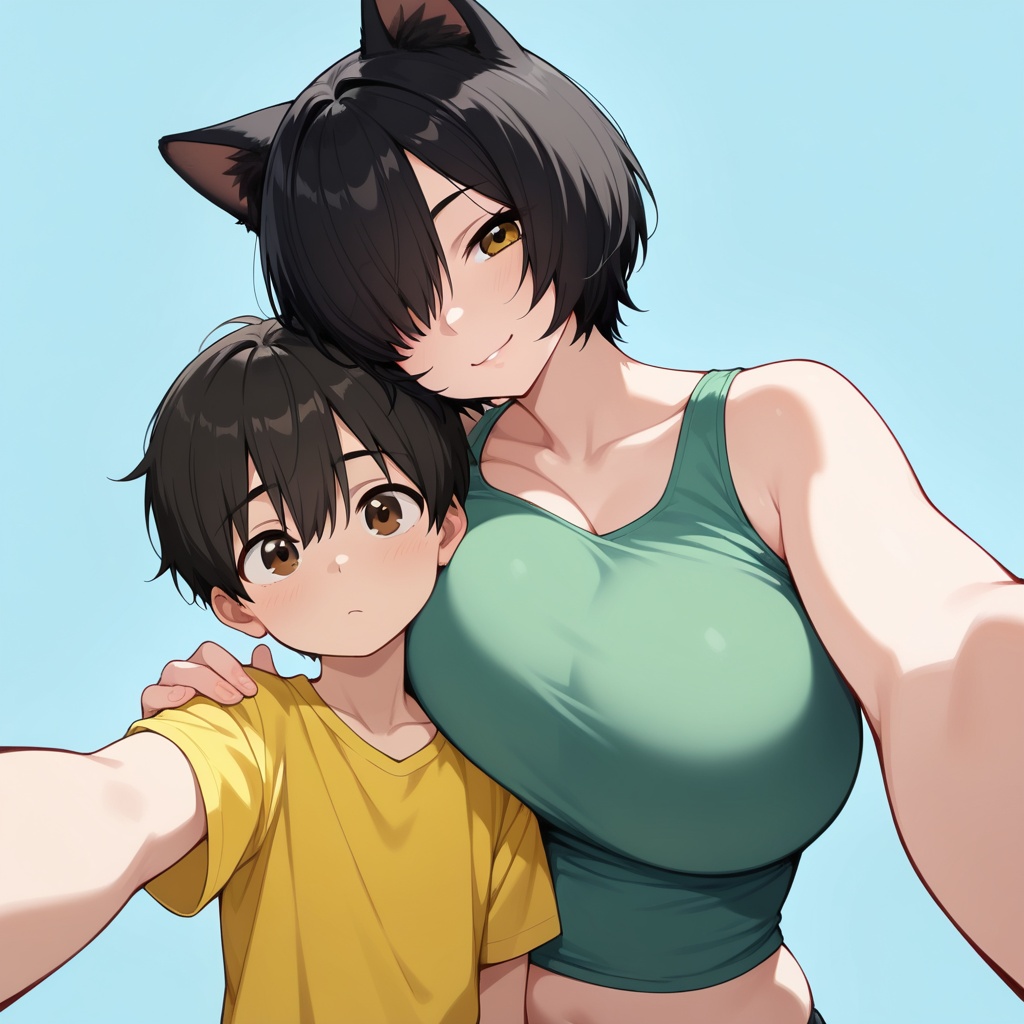selfie,  couple,  pose together on Tensor.Art