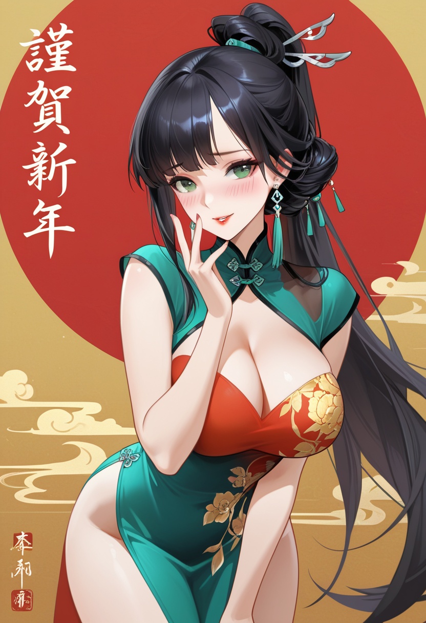yu xiao er,  black long hair,  high ponytail on Tensor.Art