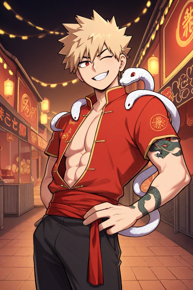 1boys,  solo,  a cartoon character wearing a traditional chinese costume on Tensor.Art