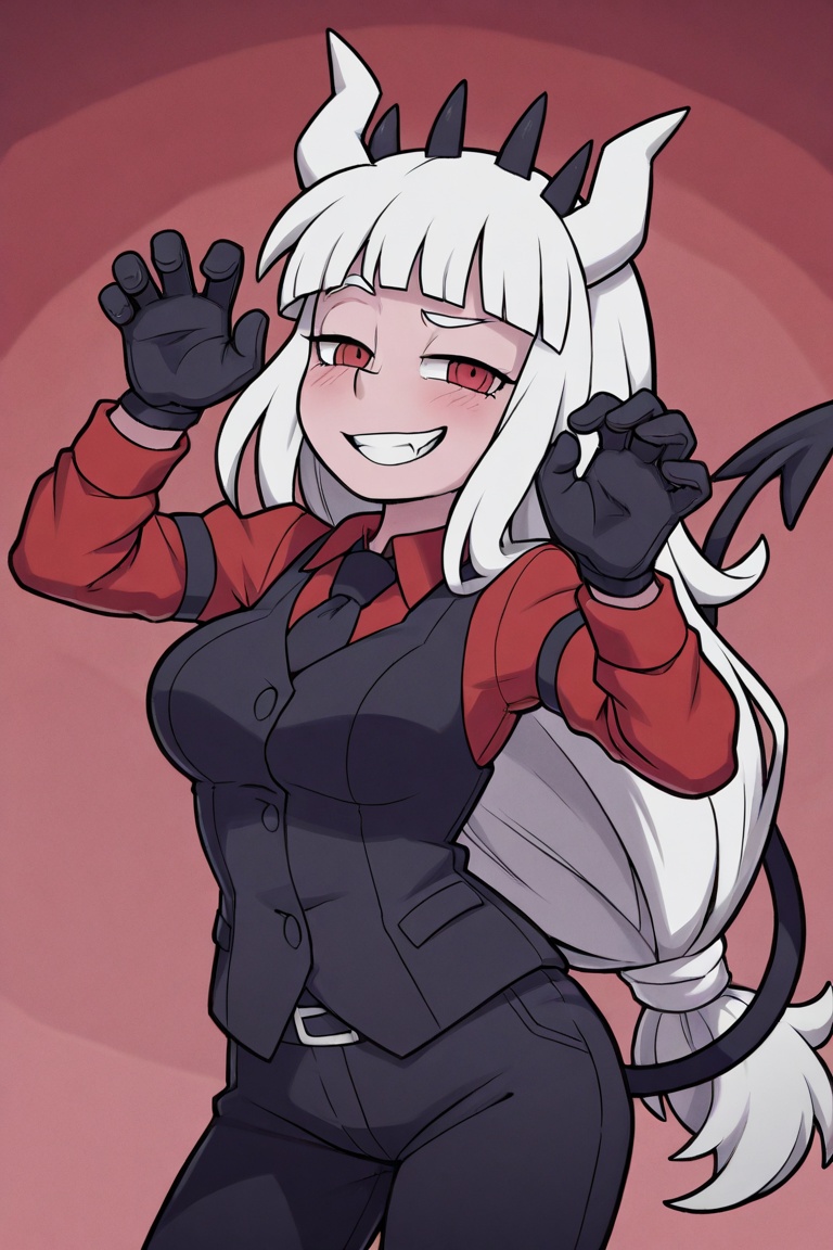 helltaker,  low-tied long hair,  animal ears on Tensor.Art
