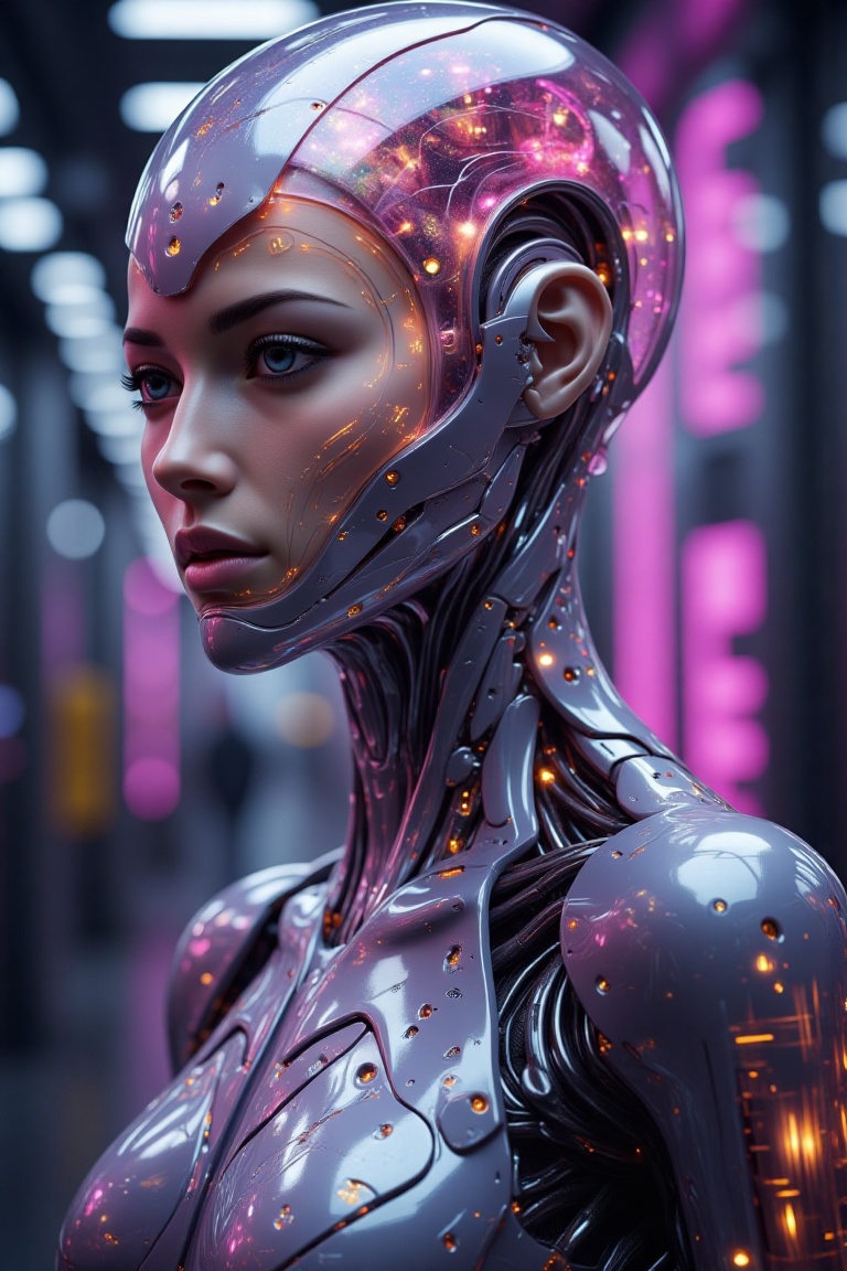 Futuristic robot,  artificial intelligence,  humanoid on Tensor.Art