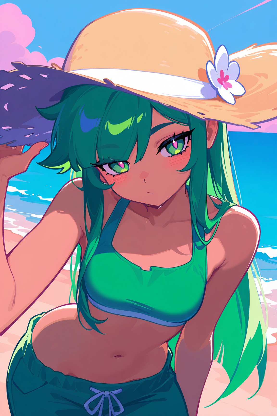 1girl,  dark palette,  long hair on Tensor.Art