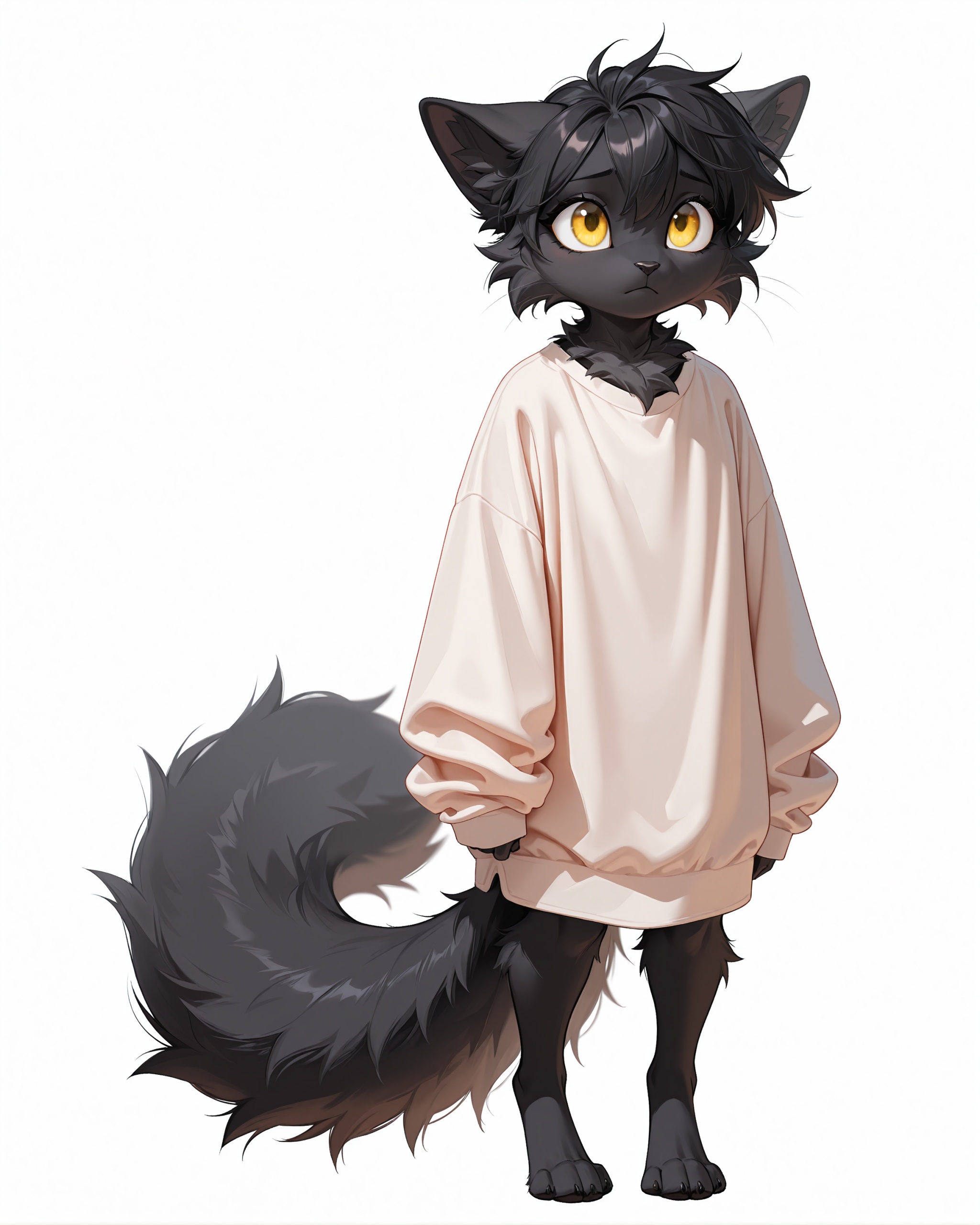 white background; simple background,  full body view; front view,  Furry_femboy_style on Tensor.Art