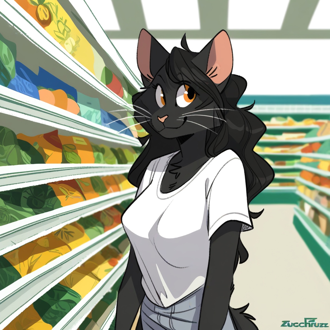 zucchinifuzz,  domestic cat,  felid on Tensor.Art