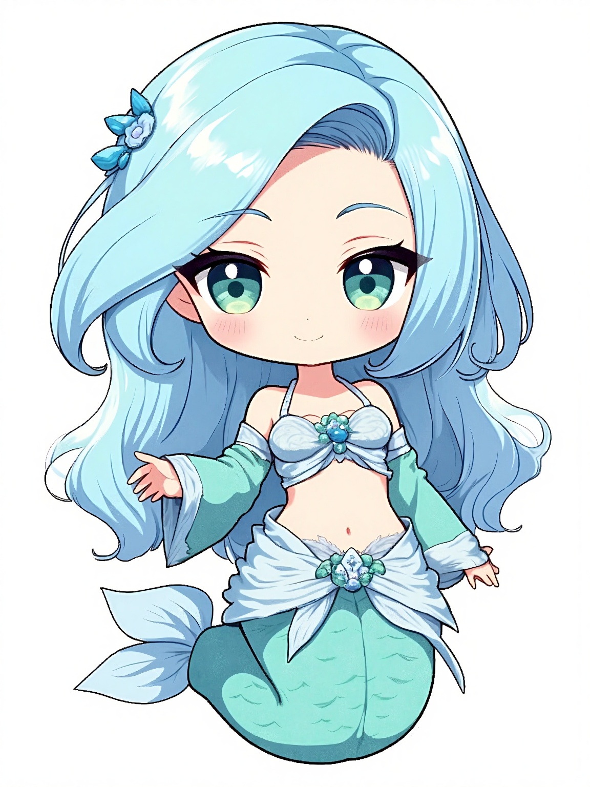 Chibi style,  1girl,  long hair on Tensor.Art