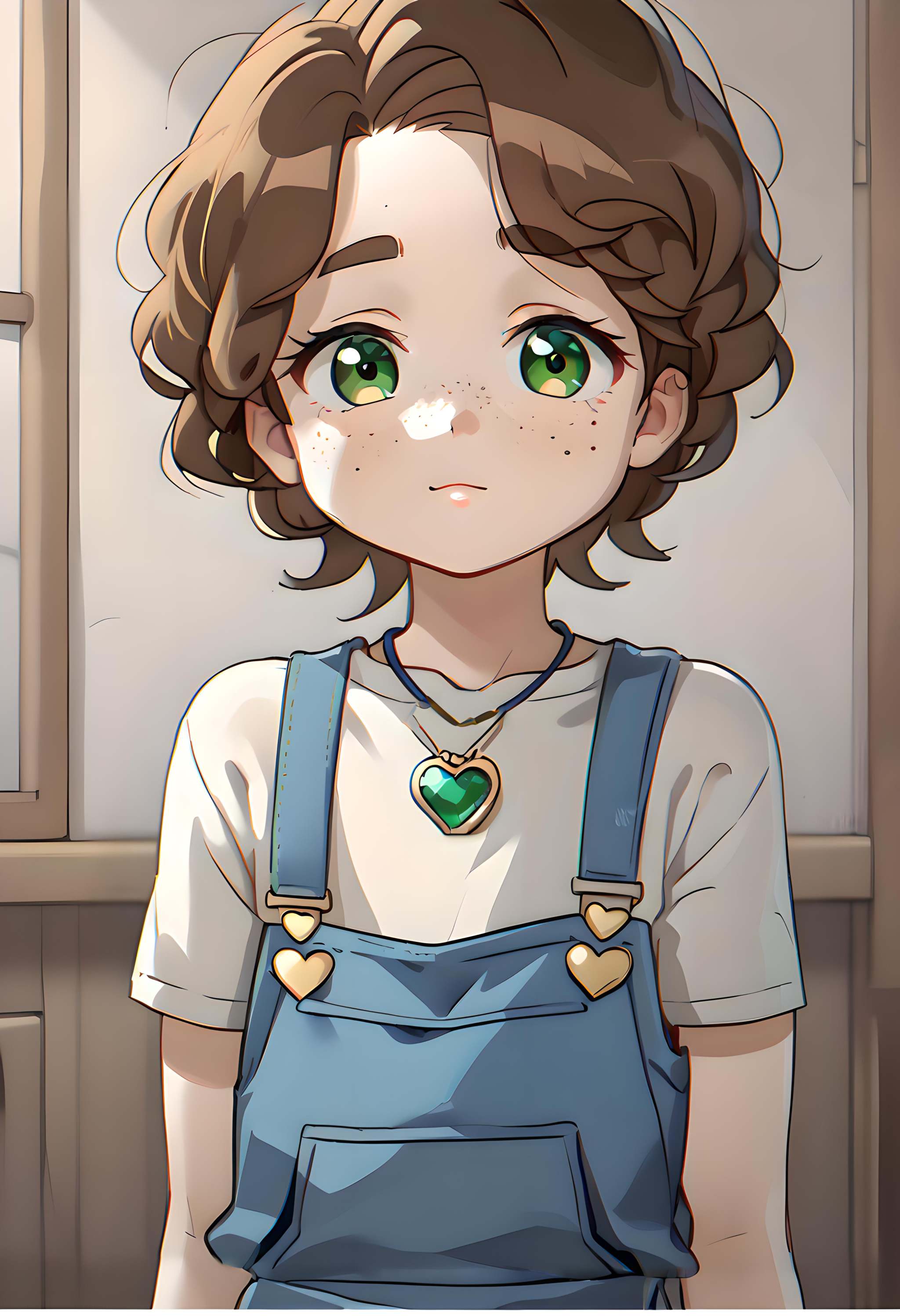 white necklace,  sarah,  necklace with white gem on Tensor.Art