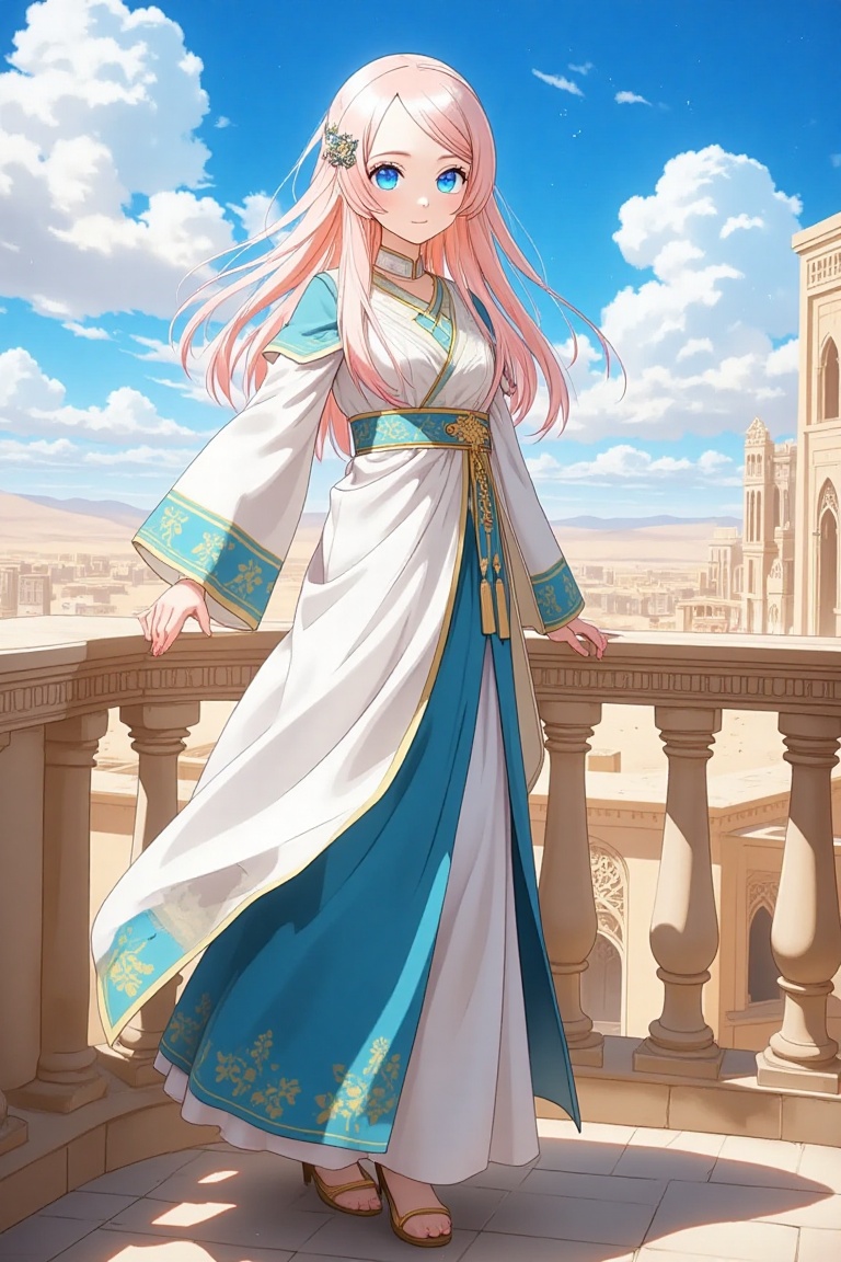 Blue eyes,  long hair,  hair ornaments on Tensor.Art