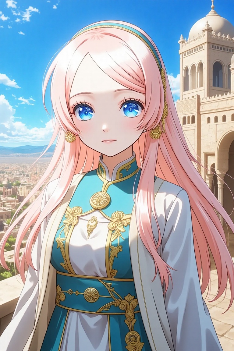 Blue eyes,  long hair,  hair ornaments on Tensor.Art