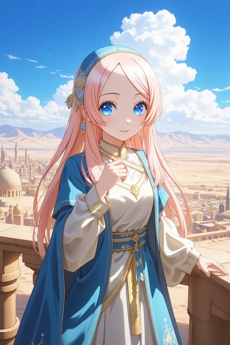 Blue eyes,  long hair,  hair ornaments on Tensor.Art