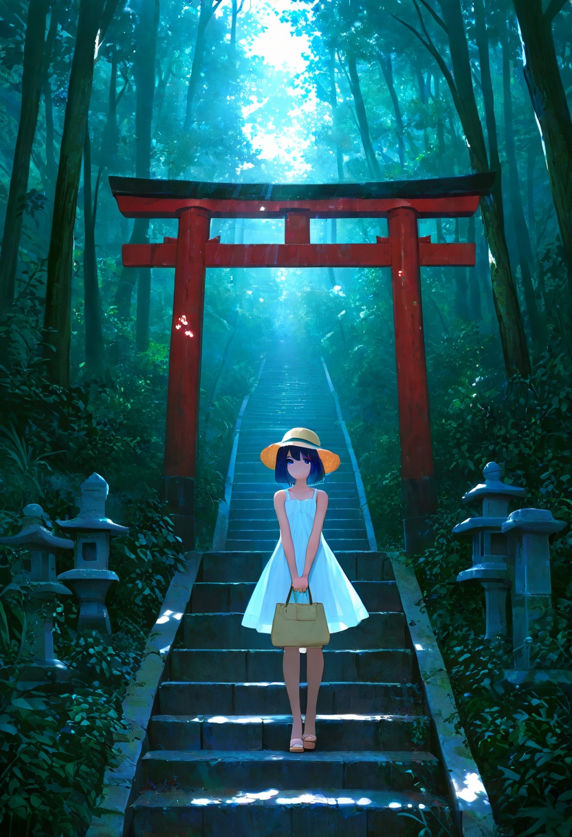 1girl,  torii,  solo on Tensor.Art